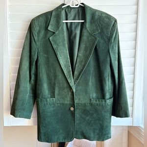 Vintage Suede blazer, medium, green, made in Canada